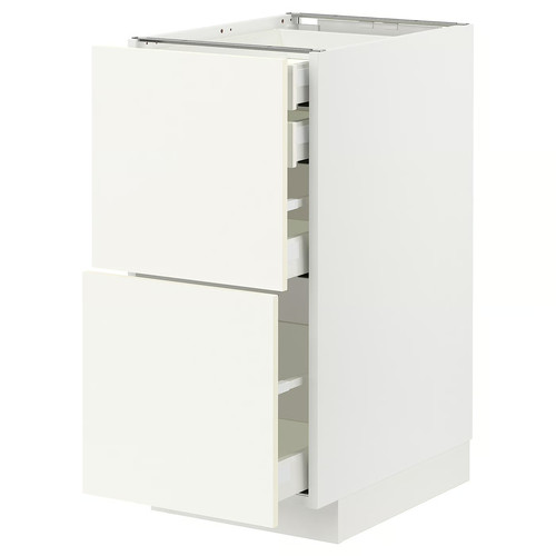 METOD / MAXIMERA Base cb 2 frnts/2 low/1 md/1 hi drw, white/Vallstena white, 40x60 cm