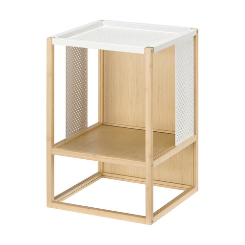 GILLERSBERG Bedside table, bamboo/white, 39x39x56 cm