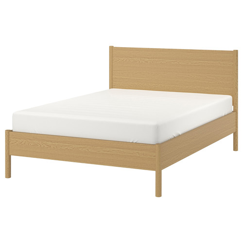TONSTAD Bed frame, oak veneer, 140x200 cm