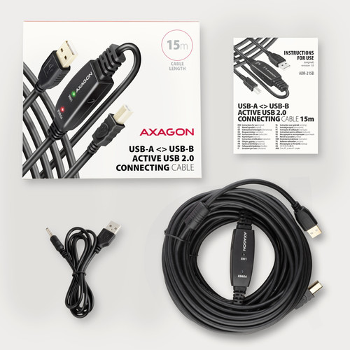 AXAGON USB Cable ADR-215B USB 2.0 A-M -> B-M act 15m