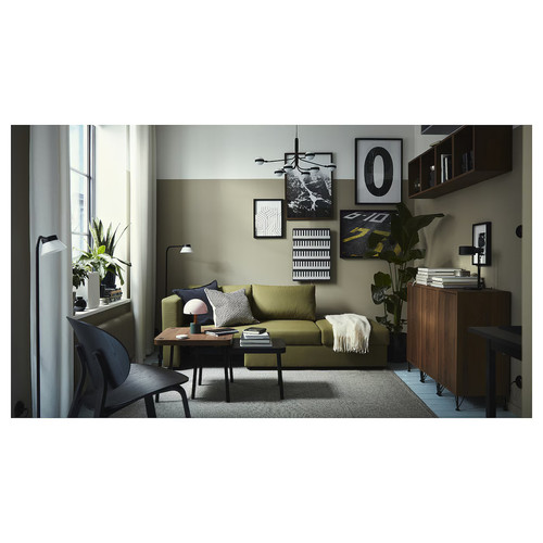 SKÖNABÄCK 2-seat sofa-bed, Vissle yellow-green