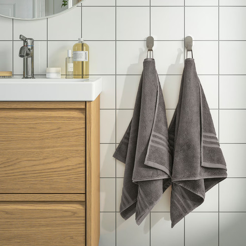 BROKGLIM Hand towel, grey, 50x100 cm