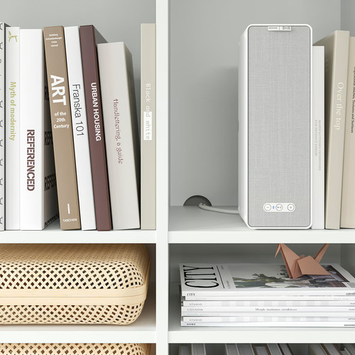 VIHALS Shelving unit with 10 shelves, white, 95x37x200 cm
