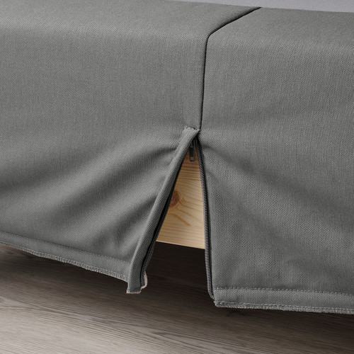 LYNGÖR Sprung mattress base, dark grey, 90x200 cm