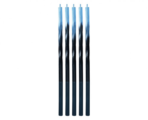 Candles Twist Ombre 5pcs, blue/black