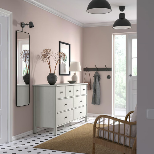 STOREMOLLA Chest of 8 drawers, light grey-beige stained, 171x50x91 cm