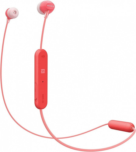 Sony Headphones Earphones WI-C300, red