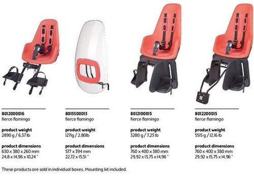 Bobike Bicycle Seat One Maxi up to 22kg, fierce flamingo