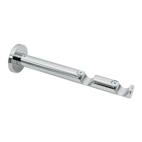 Double Curtain Pole Bracket 19 mm, straight, chrome