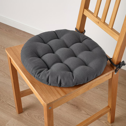 VIPPÄRT Chair pad, dark grey, 38 cm