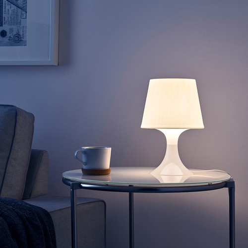 LAMPAN Table lamp, white, 29 cm