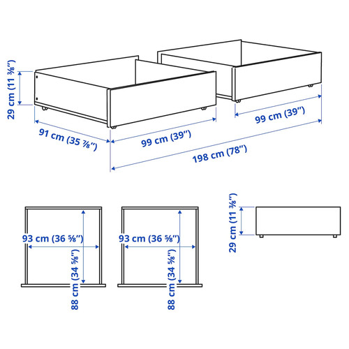 SMYGA Bed storage box, light grey, 99x91x29 cm