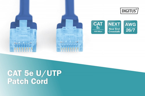 Digitus Patch Cord U/UTP Cat.5e PVC 5m, blue