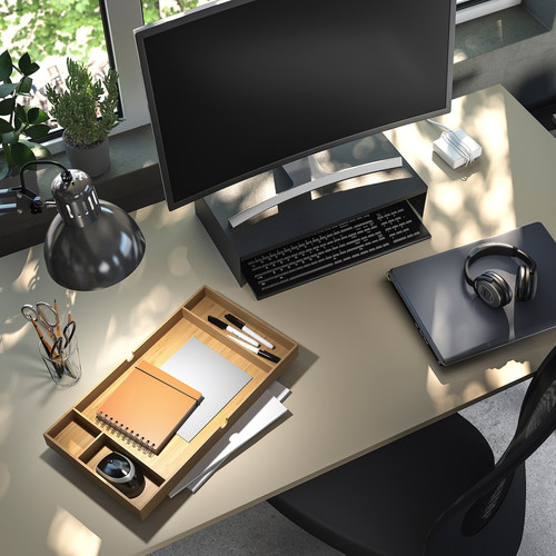 TROTTEN Desk, beige/white, 160x80 cm
