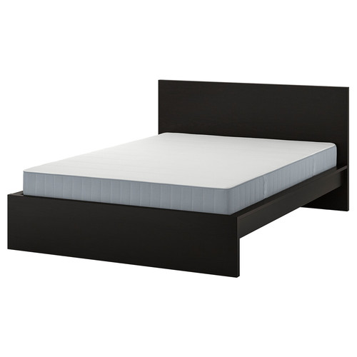 MALM Bed frame with mattress, black-brown/Vesteröy medium firm, 160x200 cm