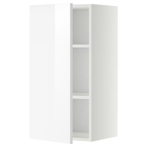METOD Wall cabinet with shelves, white/Ringhult white, 40x80 cm