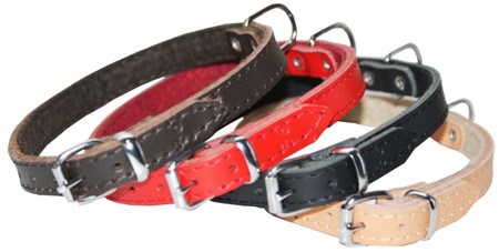 Dingo Leather Collar 2.0x45cm, red