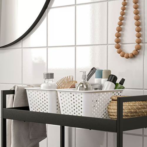 PLOGSVÄNG Storage basket, white, 15x20x10 cm
