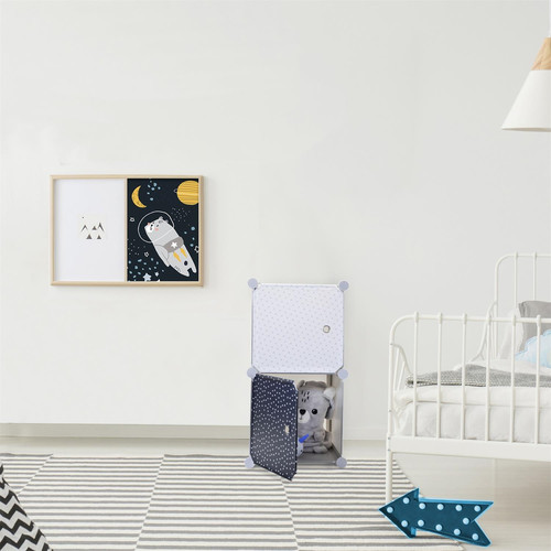 Modular Storage Solution for Children's Room Cubes 2, grey