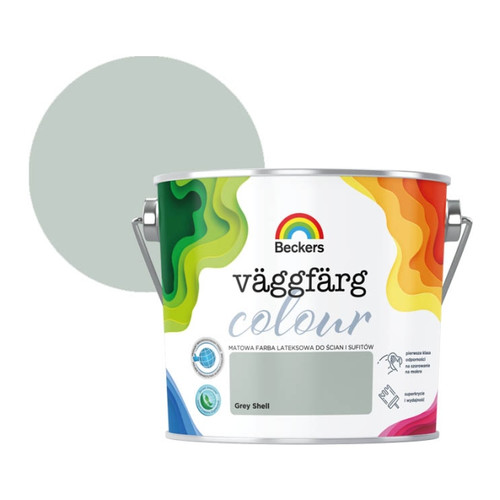 Beckers Matt Latex Paint Vaggfarg Colour 2.5l grey shell