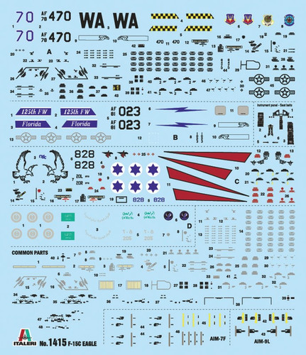 Italeri Plastic Model Kit F-15C Eagle 14+