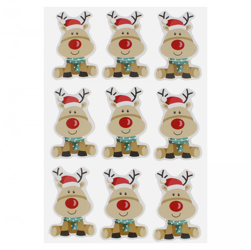 3D Reindeer Sticker Decorations, 9 pcs