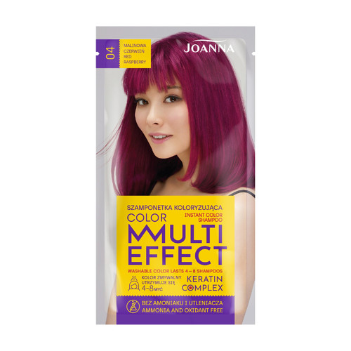 Joanna Multi Effect Color Keratin Complex Instant Color Shampoo no. 04 Raspberry Red 35g