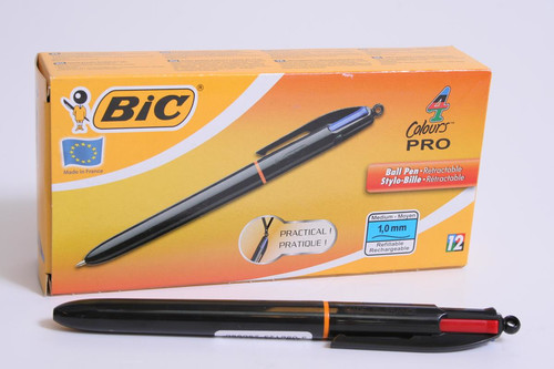 BIC Retractable Ball Pen 4 Colours Pro 12pcs