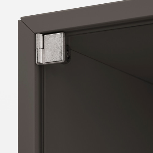 EKET Wall cabinet with glass door, dark grey, 35x35x35 cm