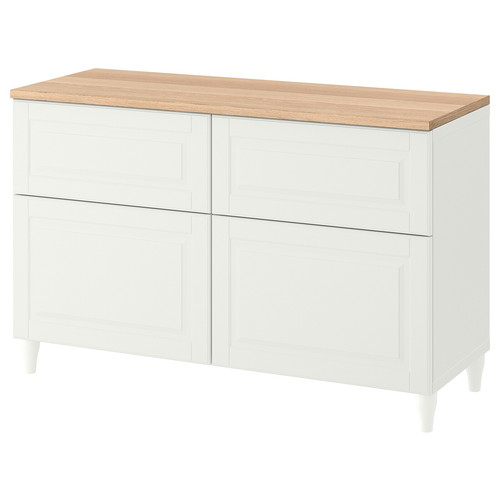 BESTÅ Storage combination w doors/drawers, white/Smeviken/Kabbarp white, 120x42x76 cm