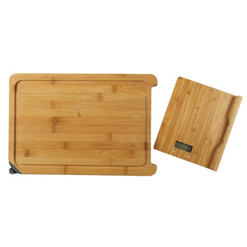 Chopping Board with Scale and Knife Sharpener 3in1