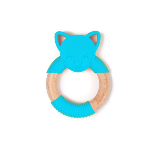 Bo Jungle B-Wood Teether Animals Blue Fox