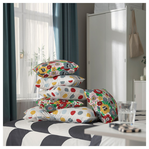 BRUKSVARA Cushion, multicolour/dot pattern, 40x40 cm