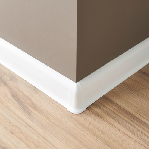 GoodHome External Corner for PVC Skirting Duo 59 mm white, 2 pack