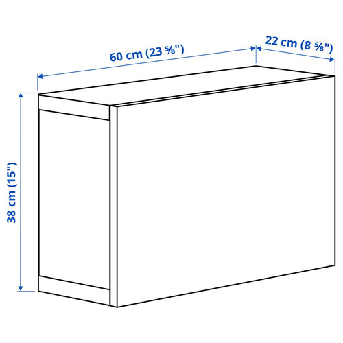 BESTÅ Wall-mounted cabinet combination, white/Smeviken white, 60x22x38 cm