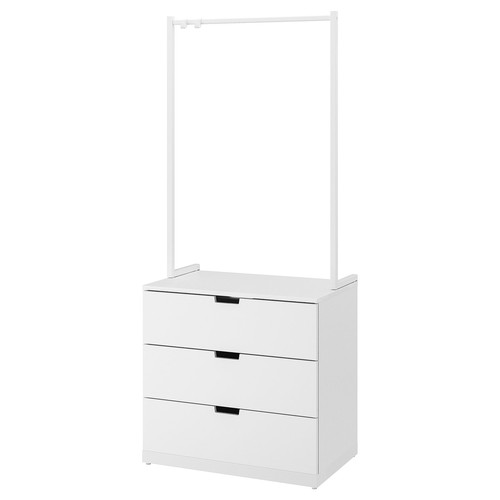 NORDLI Chest of 3 drawers, white, 80x192 cm