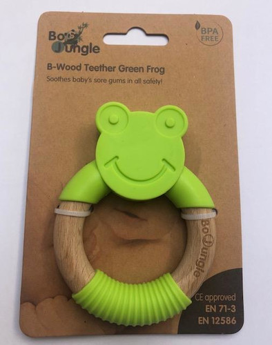 Bo Jungle B-Wood Teether Animals Green Frog