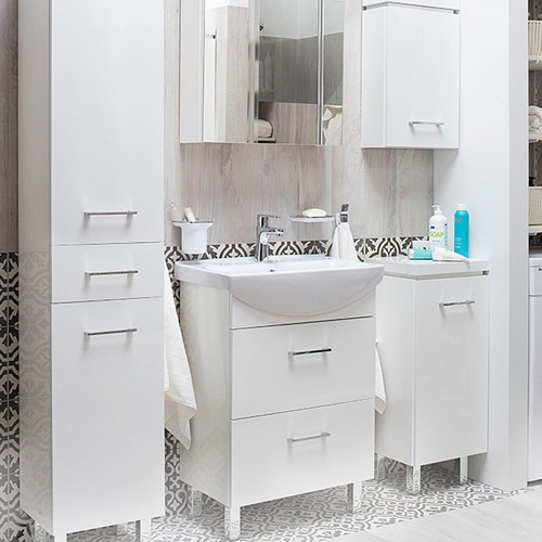 Cersanit Freestanding Bathroom High Cabinet Olivia 35 x 180 x 30 cm, white