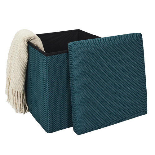 Folding Storage Pouffe Vels Atom, turquoise