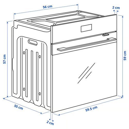 FRILLESBO True fan oven, air fry function pyrolytic/stainless steel colour IKEA 700