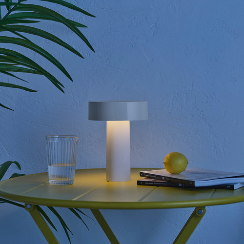 SOLVINDEN LED table lamp, battery-operated/outdoor white, 20 cm