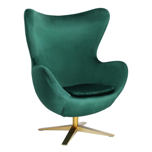 Armchair Egg Velvet Gold, dark green