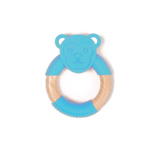 Bo Jungle B-Wood Teether Animals Blue Monkey