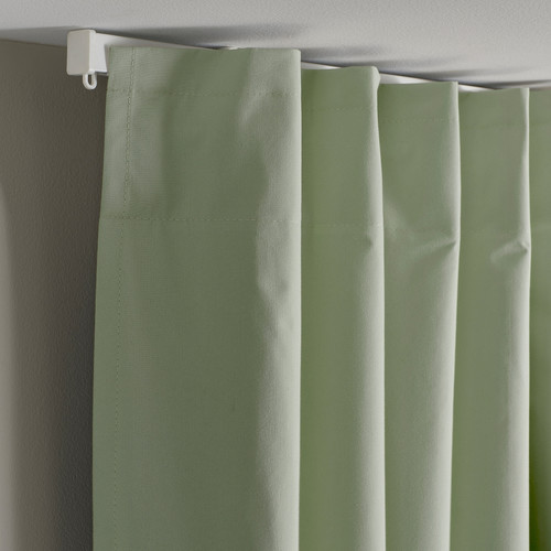BENGTA Block-out curtain, 1 piece, green/with heading tape, 210x300 cm