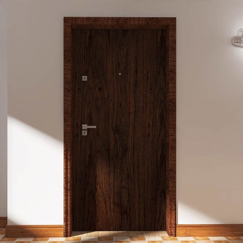 Flat Entrance Door Dominos 90, right, natural walnut