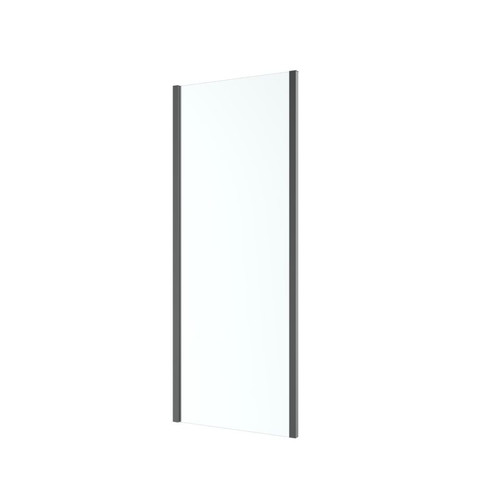 GoodHome Shower Screen Ledava 90 cm, matt black/transparent