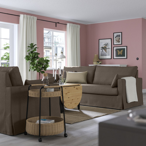HYLTARP 3-seat sofa, Gransel grey-brown