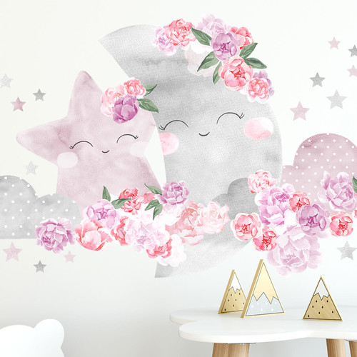 Wall Sticker Set 94x52cm - Moon Pink