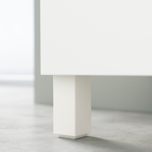 BESTÅ TV bench, white/Lappviken/Stubbarp white clear glass, 180x42x48 cm