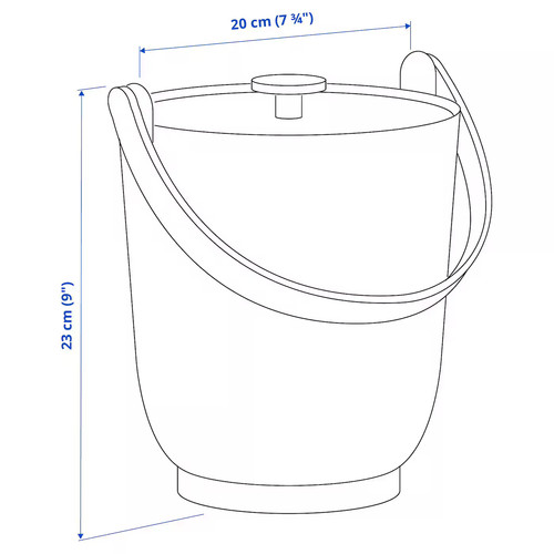 FARMARKVAST Bin with lid for organic waste, grey-green, 4 l